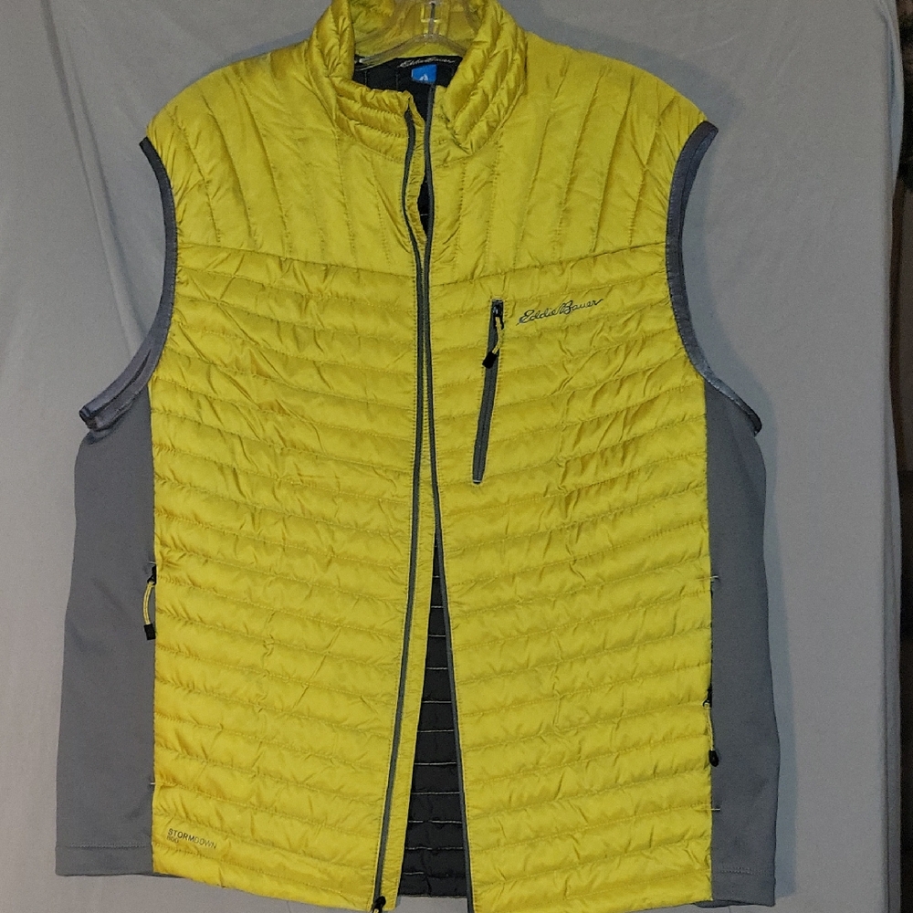 Eddie Bauer Men's Bright Yellow and Gray Vest